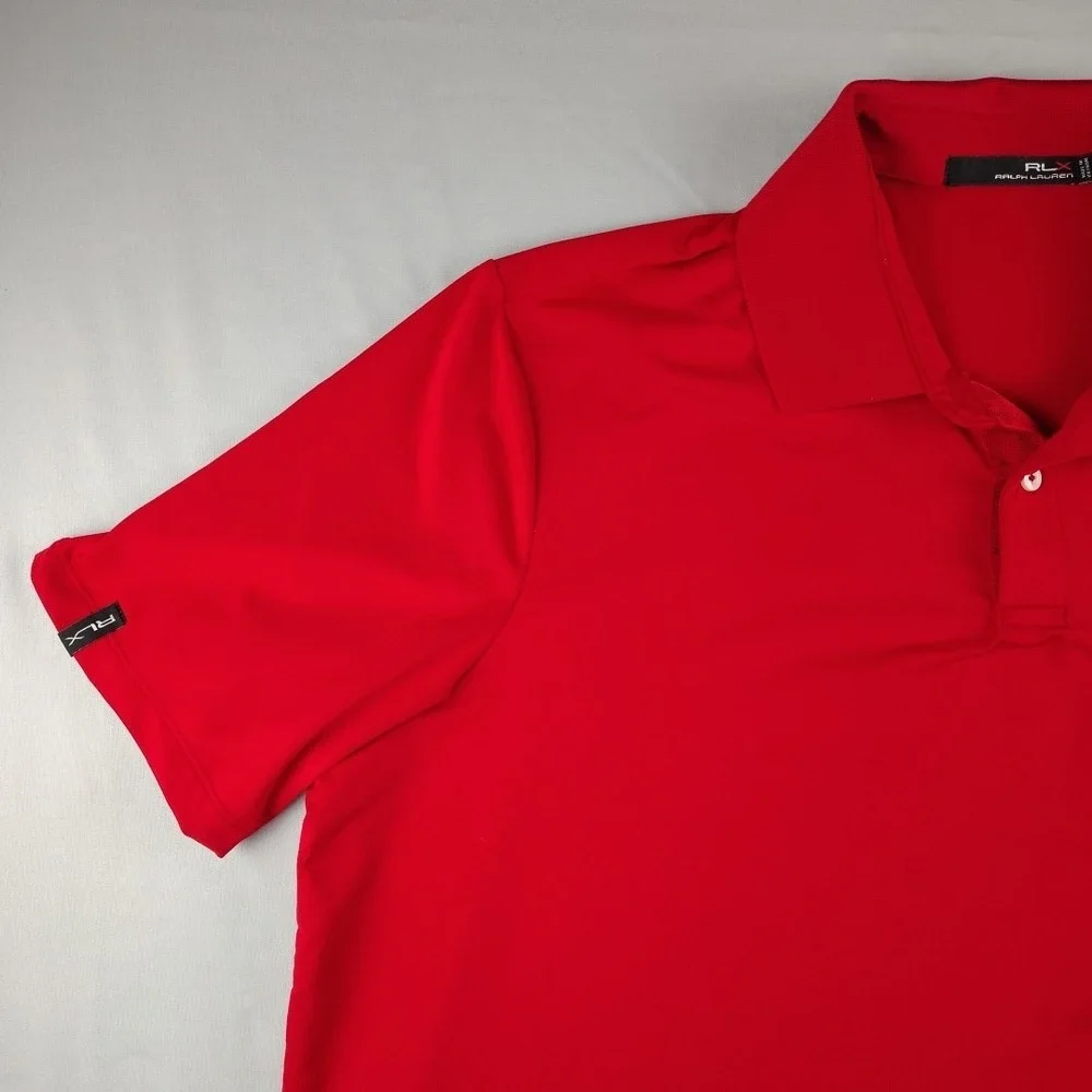 Ralph Lauren RLX Polo Shirt Mens XL Winthrop Embroidered Golf Red S/S EUC